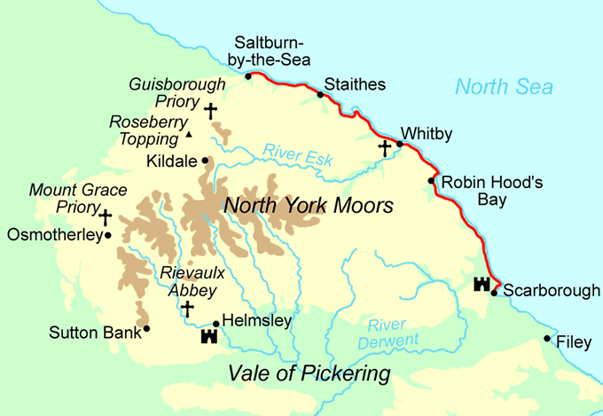 Cleveland Way Short Running Break map